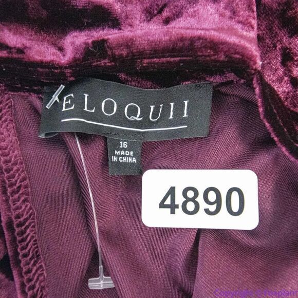 NEW Eloquii Velvet Pickled Beet Cut Out‎ Long Sleeve Dress, 16 - Picture 11 of 16
